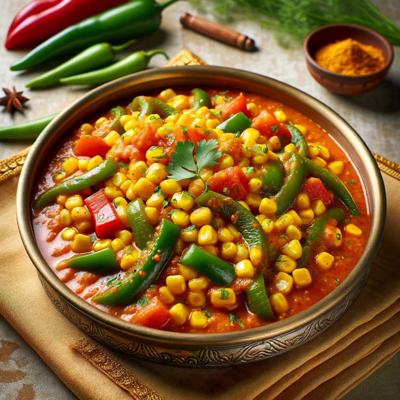 Corn capsicum masala