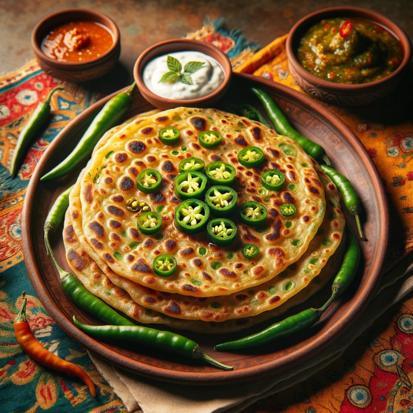 Hari mirch paratha