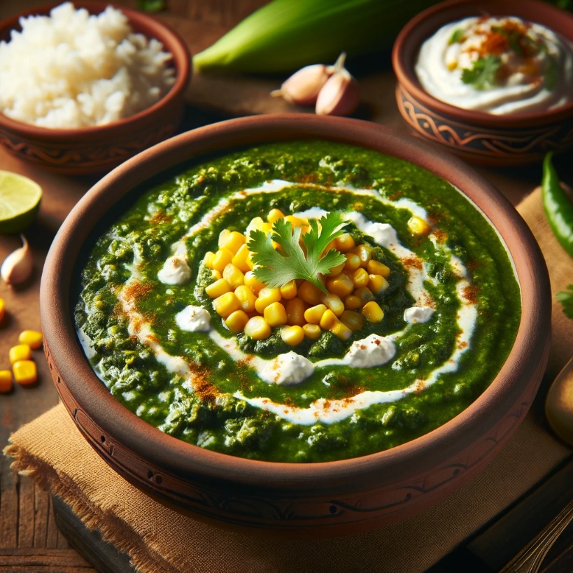 Palak corn gravy